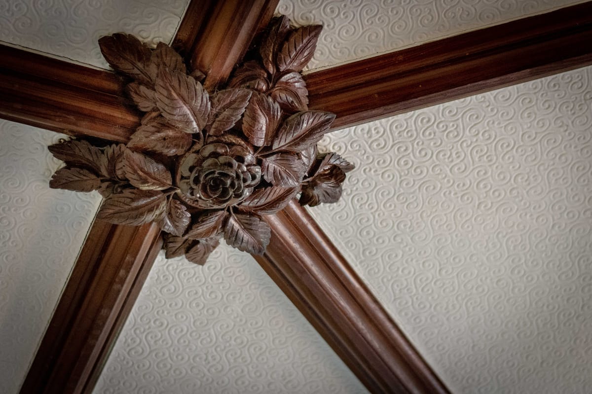 Detailed Rose carving Fairlea Grange www.bhhl.co.uk