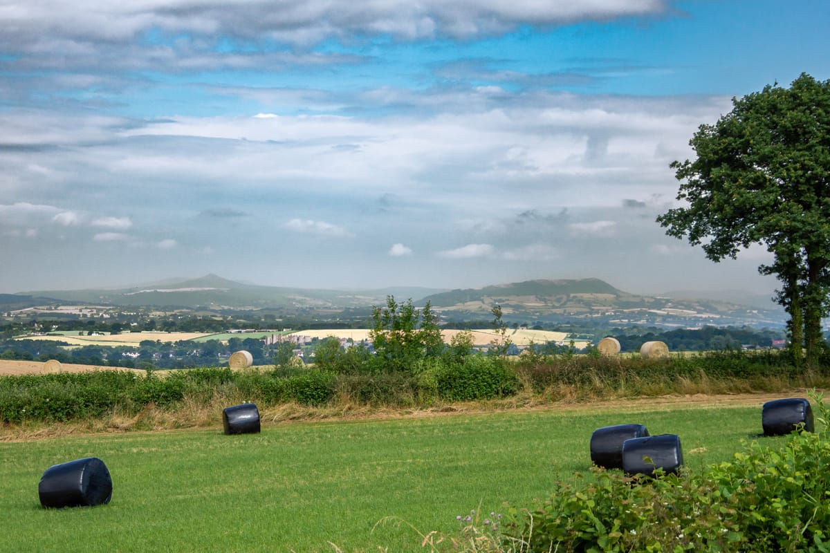 Views of Sugar Loaf Mountain from High Cloud Farm and Barn self catering holiday accommodation www.bhhl.co.uk