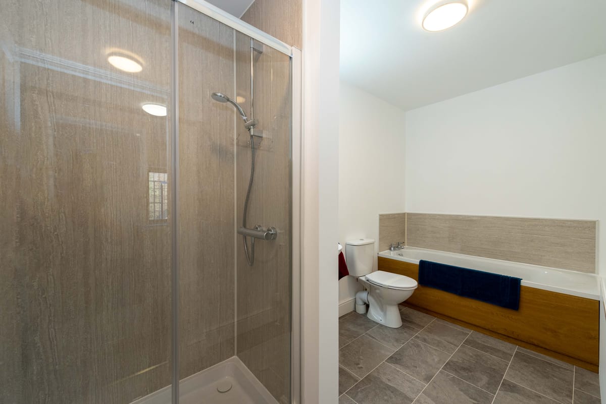 Large walk in shower at The Manor on the Monnow self catering holiday accommodation sleeping 22 Nr Monmouth www.bhhl.co.uk