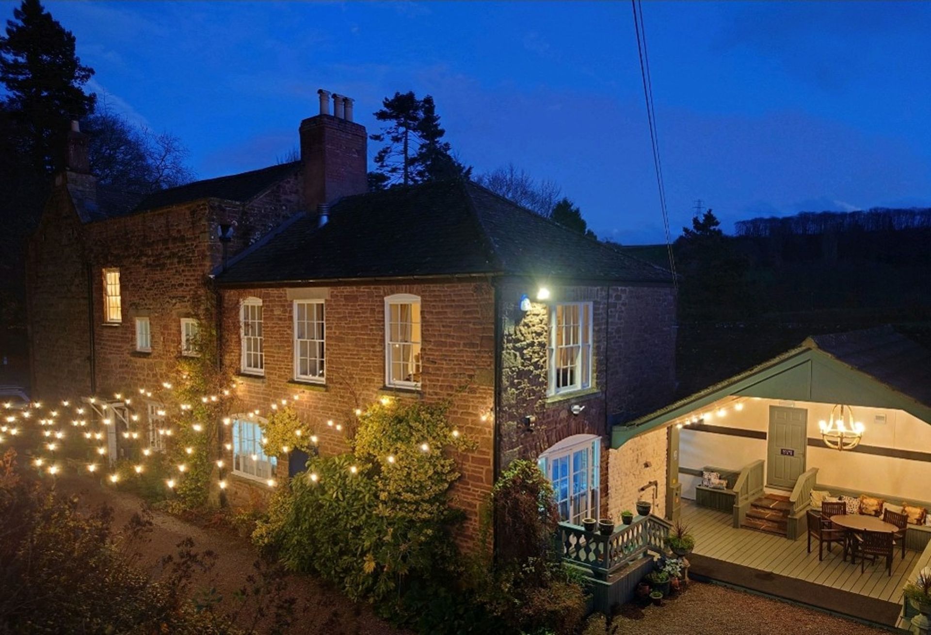 Outside covered decking area for socialising whatever the weather with plenty of seating
